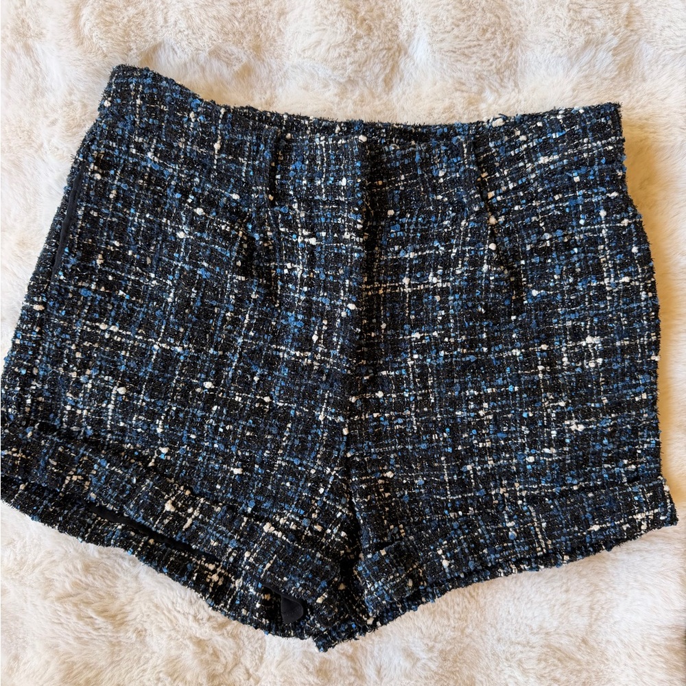 Kori Black and Blue Tweed High Waist Shorts - Picture 2 of 7